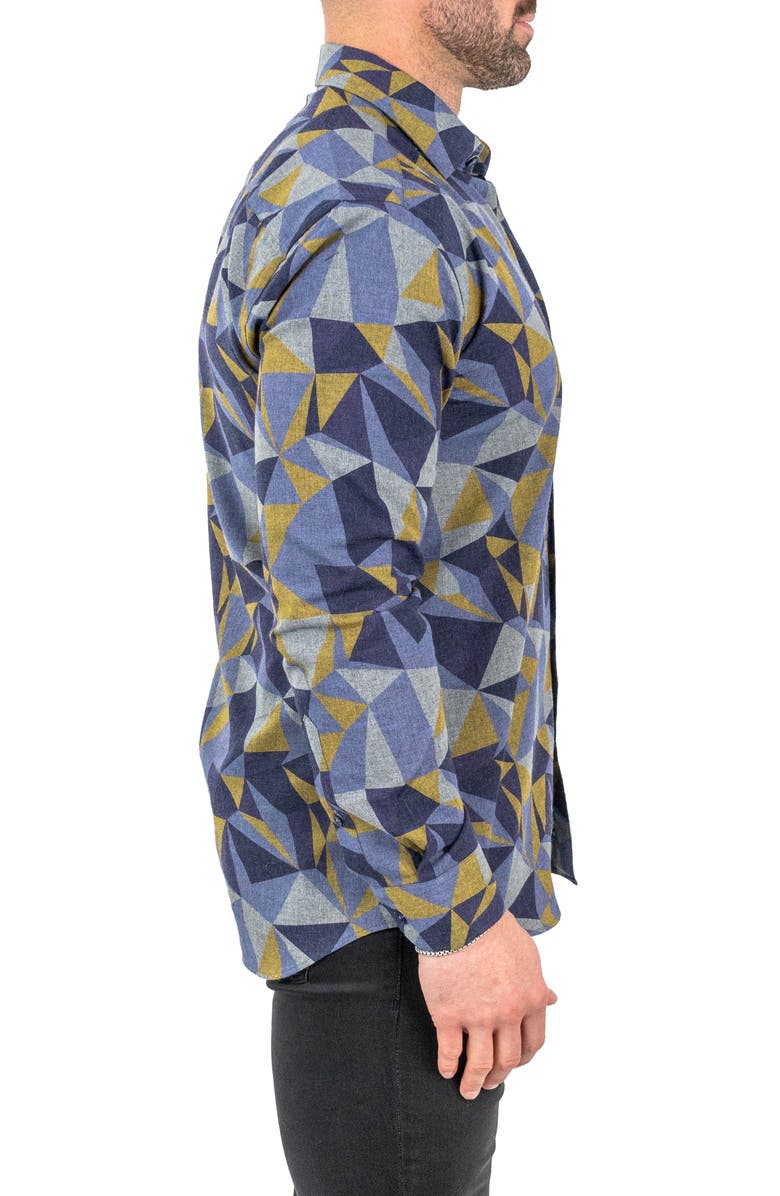Maceoo Fibonacci Abstract Print Contemporary Fit Button-Up Shirt, Alternate, color,