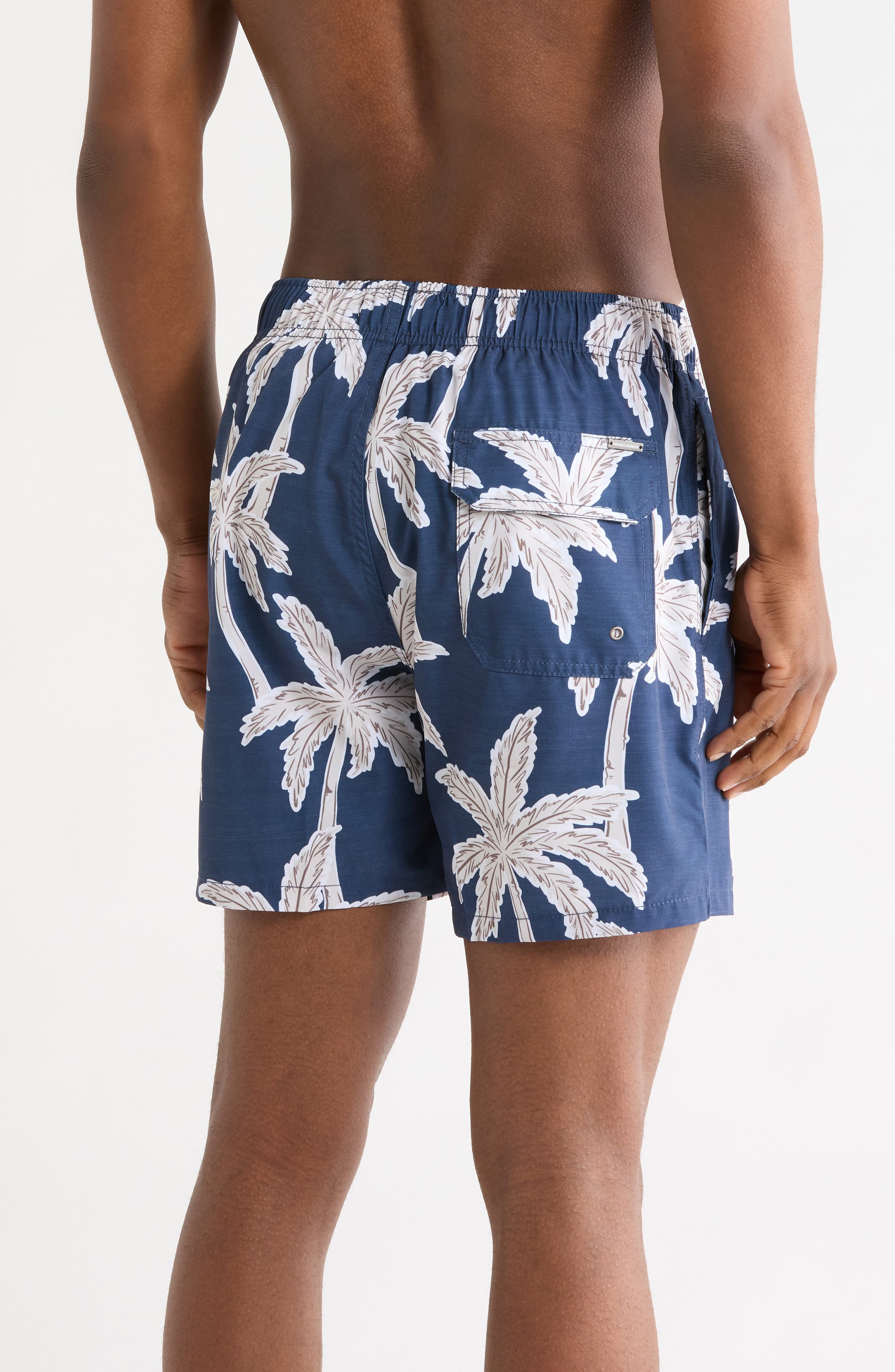 Vintage Summer Palms 4 Way Stretch Volley Swim Trunks