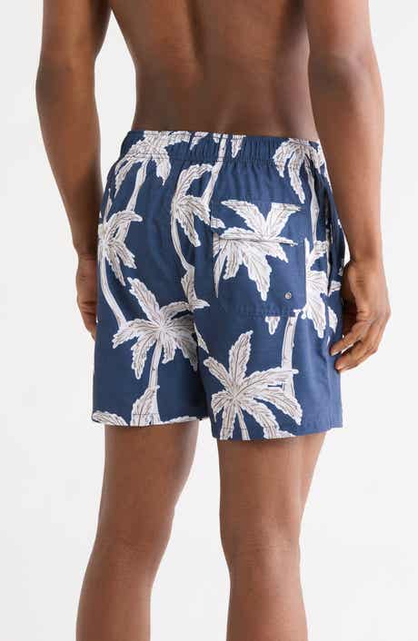 Vintage Summer Palms 4 Way Stretch Volley Swim Trunks