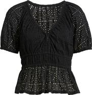 Rails Argenta Cotton Eyelet Peplum Top