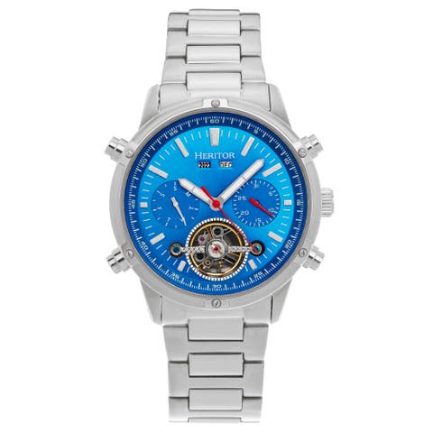 Wilhelm Day-Date Semi Skeleton Automatic Watch w/ Stainless Steel Band