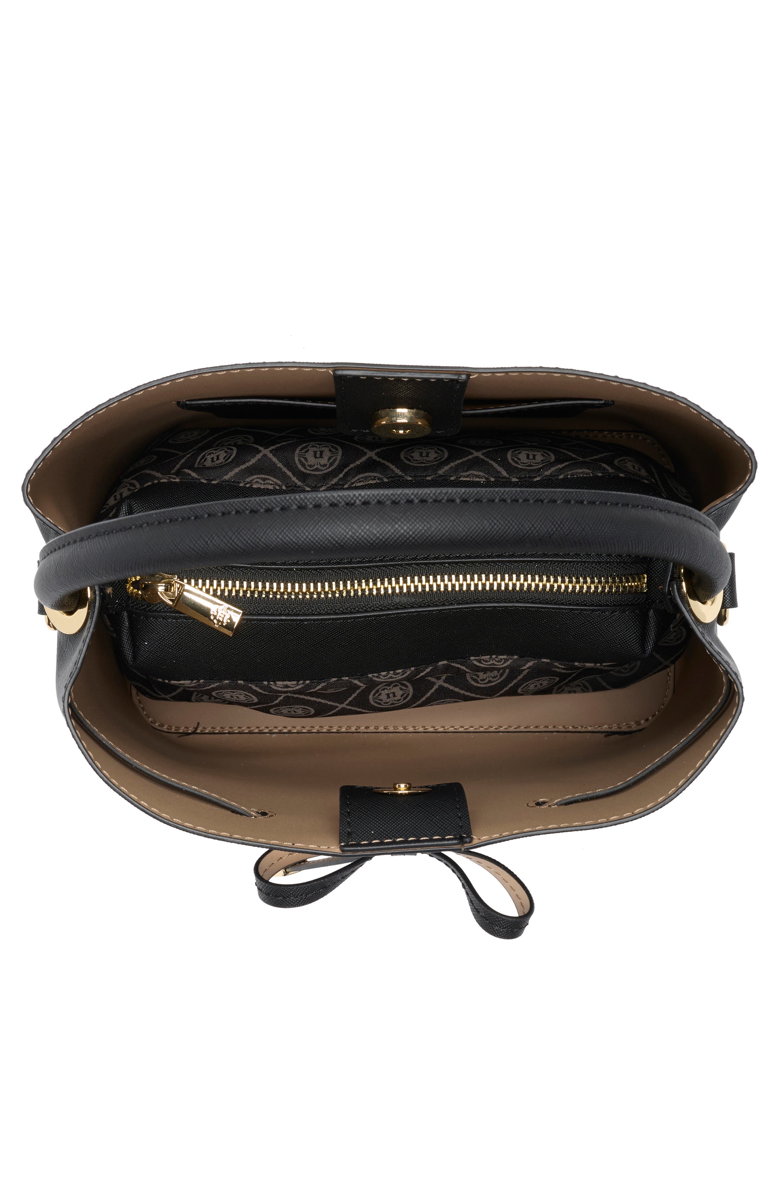 Nanette Lepore Kamilah Front Tie Bucket Bag, Alternate, color, Black - Taupe