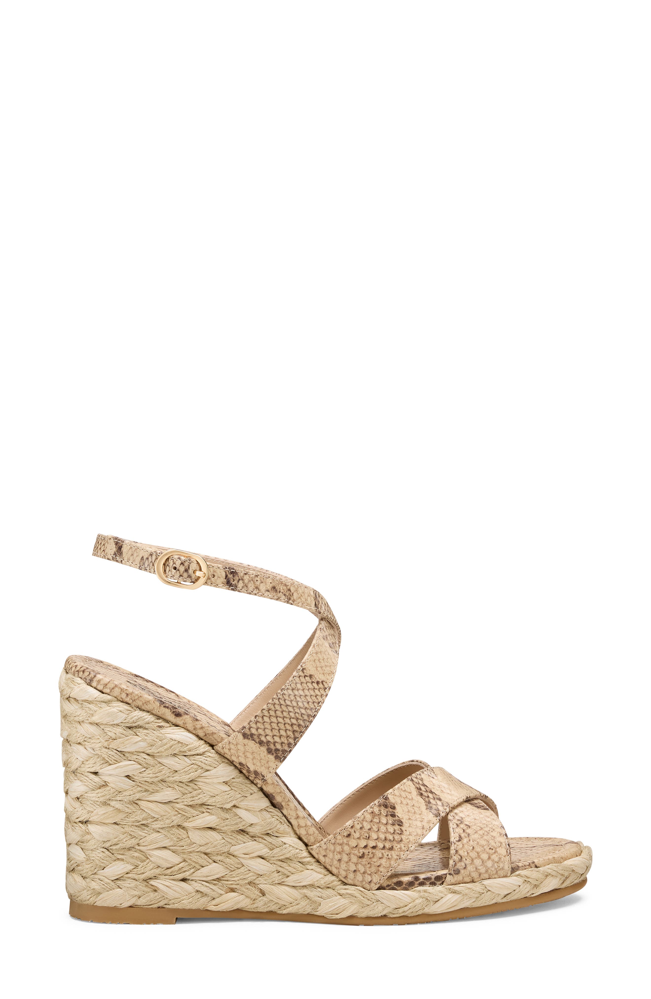 Alyssa Ankle Strap Wedge Sandal, Alternate, color, ADOBE SNAKE PRINT