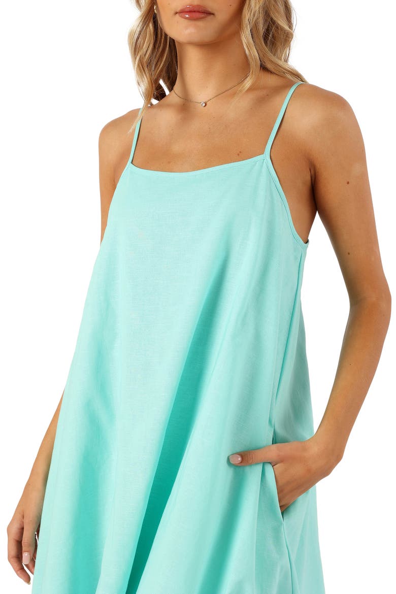Silvia Cotton & Linen A-Line Dress, Alternate, color, AZURE BLUE