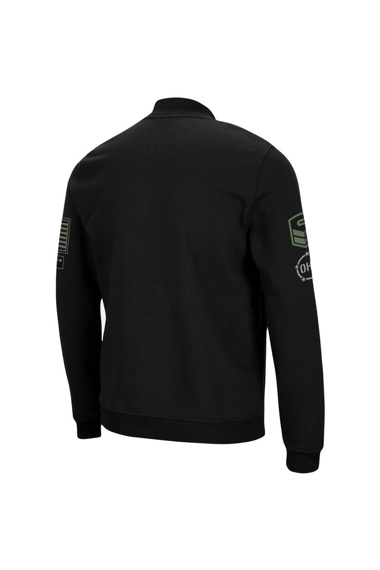 Men's Colosseum Black Northwestern Wildcats OHT Military Appreciation High-Speed Bomber Full-Zip Jacket, Alternate, color, Black