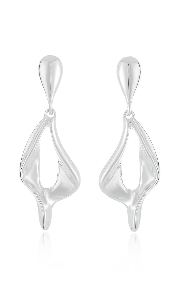Ettika Textured Teardrop Earrings, Alternate, color, Silver