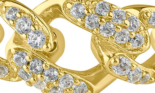 Cz By Kenneth Jay Lane Pavé Cubic Zirconia Frozen Curb Chain Ring In Gold
