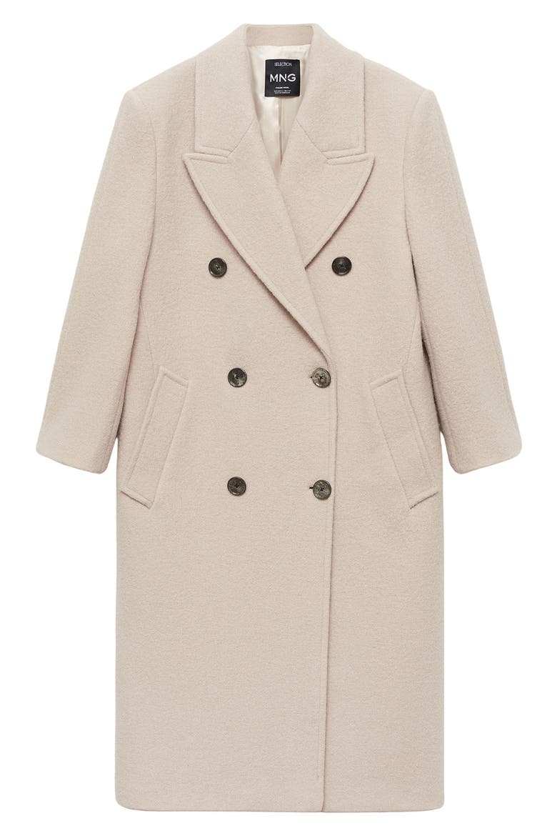 Double Breasted Wool Coat, Alternate, color, LIGHT/ PASTEL GREY
