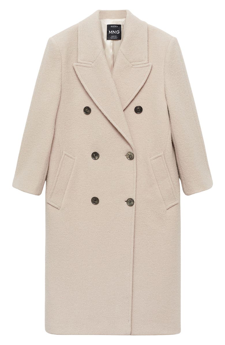 MANGO Double Breasted Wool Coat, Alternate, color,