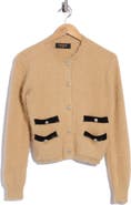 Renee C Fuzzy Cropped Cardigan