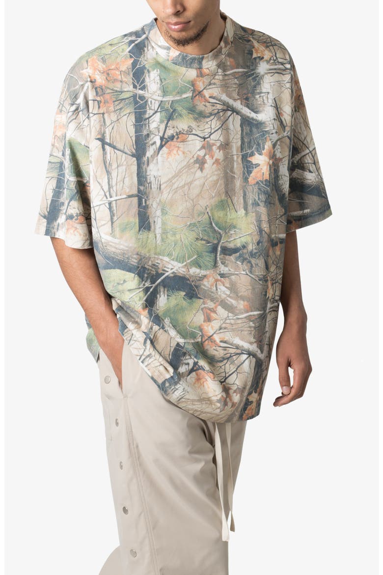 Vintage Camo Print Oversize Cotton T-Shirt, Alternate, color, CAMO