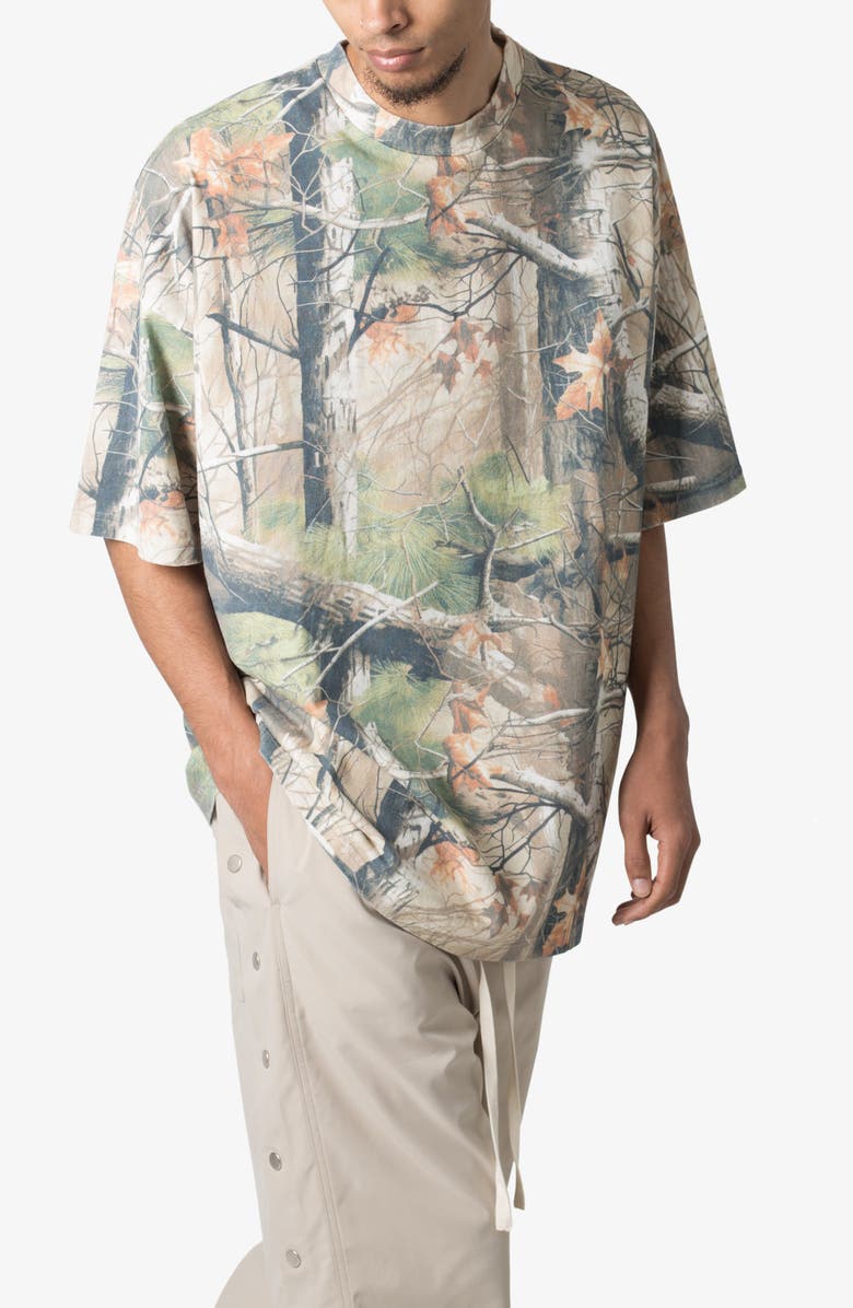 mnml Vintage Camo Print Oversize Cotton T-Shirt, Alternate, color, 