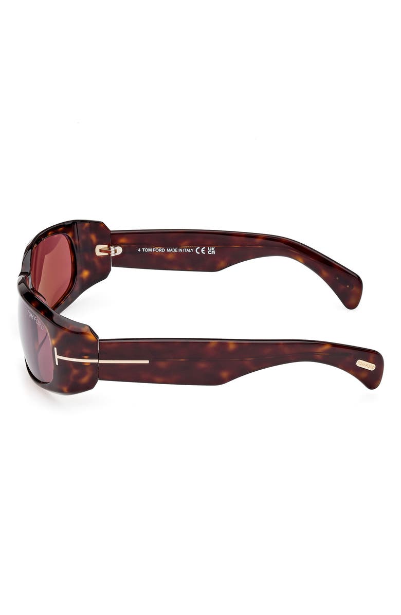 TOM FORD 59mm Rectangular Sunglasses, Alternate, color, Dark Havana