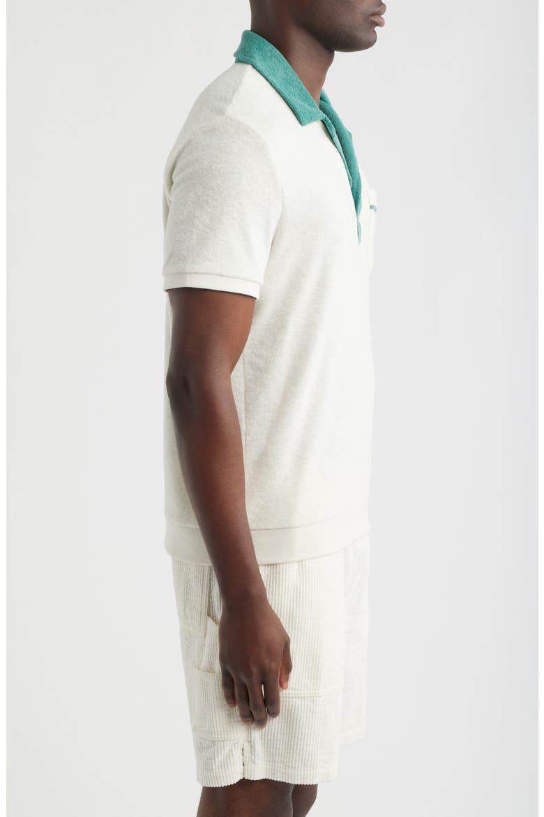Emilio Vintage Terry Polo, Alternate, color, WHITE/ GREEN