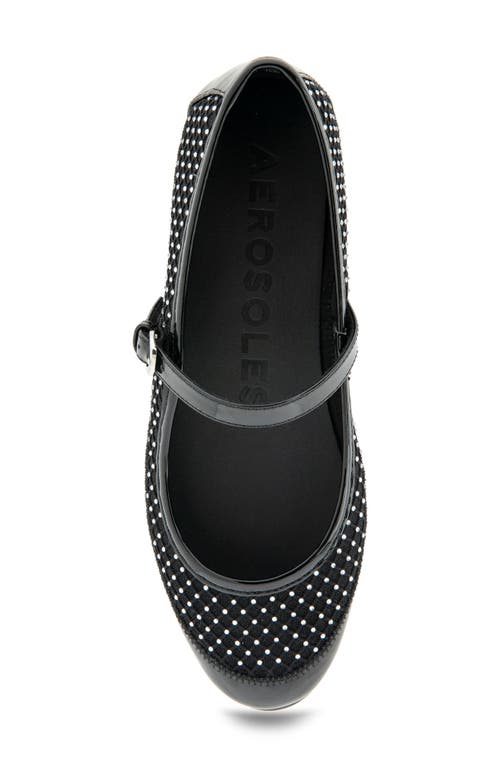 Shop Aerosoles Baylee Mesh Mary Jane Flat In Crystal/black Mesh Fabric