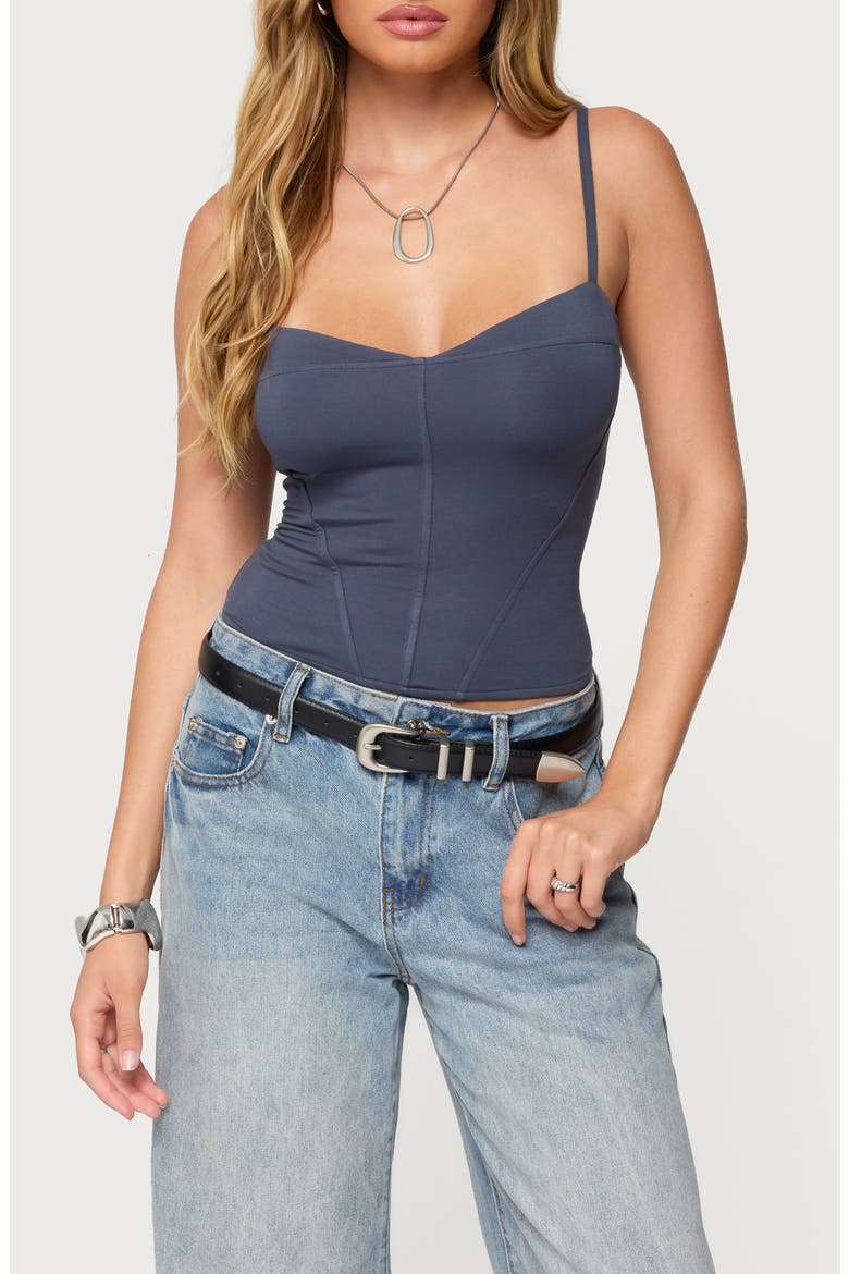 Katanaya Lace-Up Tank, Main, color, NAVY