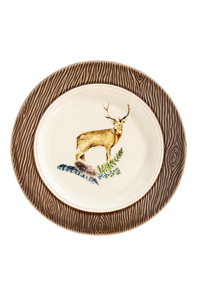 Forest Walk Stag Cocktail/Side Plate, Main, color, CAFE AU LAIT