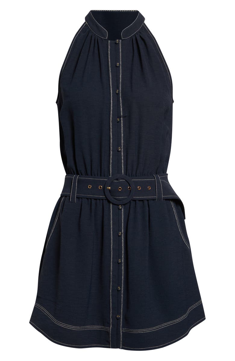 Ramy Brook Mavi Sleeveless Belted Minidress, Alternate, color, Navy
