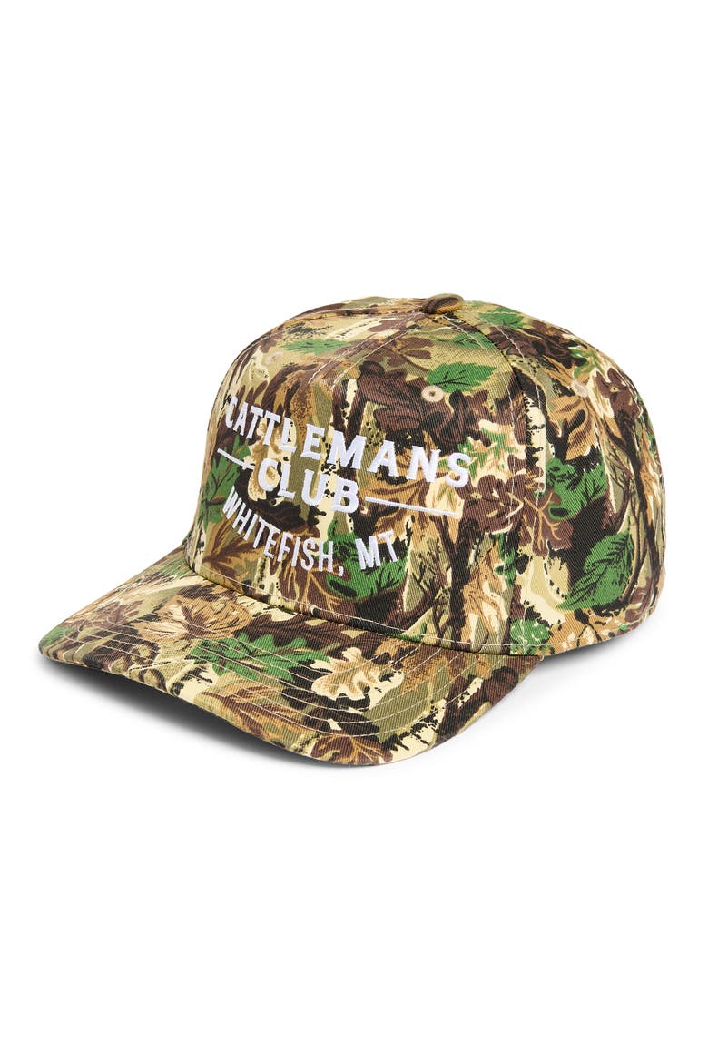 Cattlemans Club Snapback Cap, Main, color, CAMO