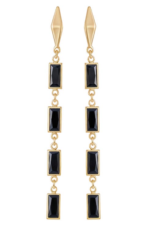 Baguette Crystal Linear Drop Earrings