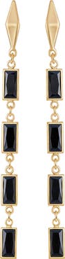 Vince Camuto Baguette Crystal Linear Drop Earrings