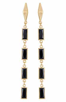 Vince Camuto Baguette Crystal Linear Drop Earrings