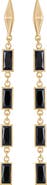 Vince Camuto Baguette Crystal Linear Drop Earrings