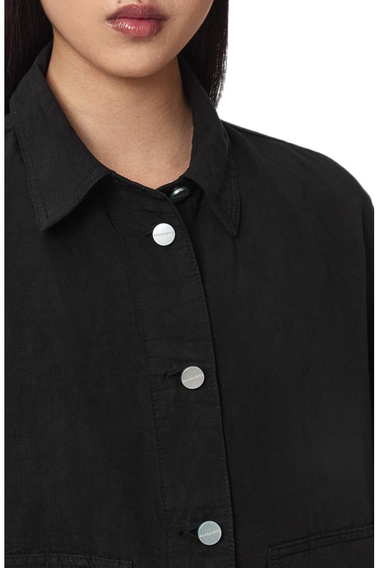 Hettie Linen Blend Shacket, Alternate, color, BLACK