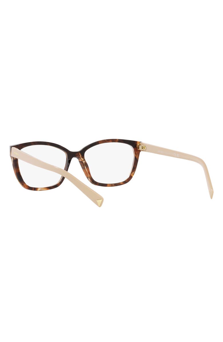 Prada 55mm Rectangular Optical Glasses, Alternate, color, Dark Havana