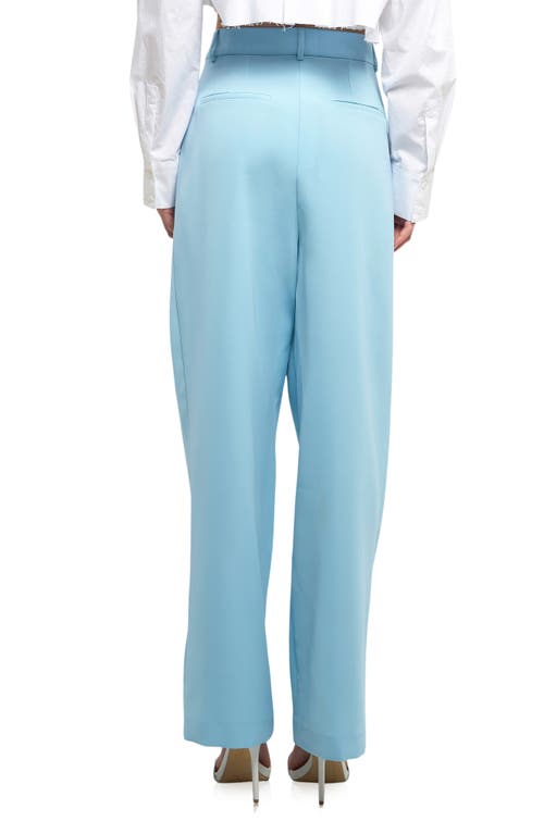 Endless Rose Classic Pleated Suit Trousers In Ocean Blue