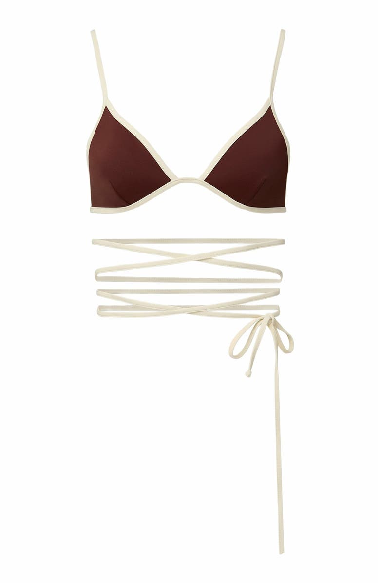 Onia Soleil Bikini Top, Alternate, color, Rum/Egret
