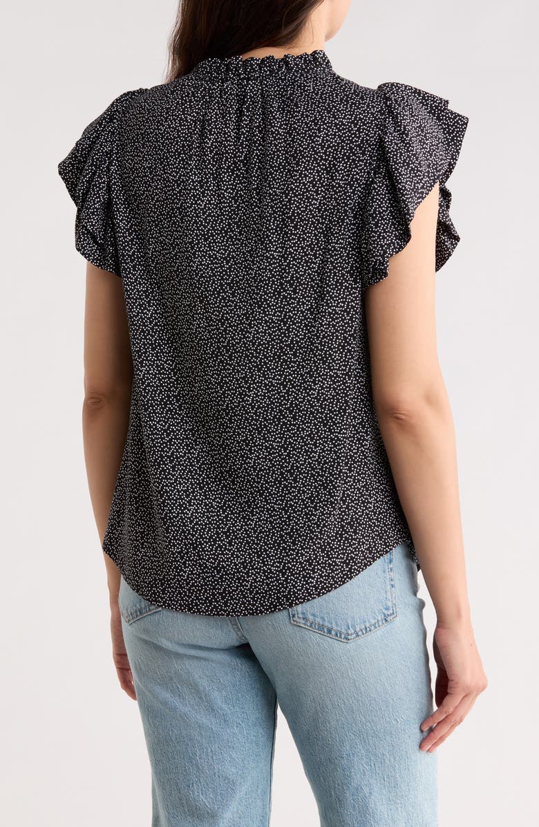 Renee C Ruffle Sleeve Top, Alternate, color, Black
