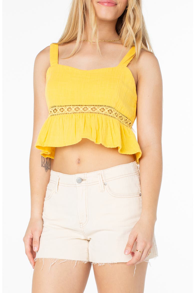 Island Time Cotton Crop Tank, Main, color, MIMOSA SOLID