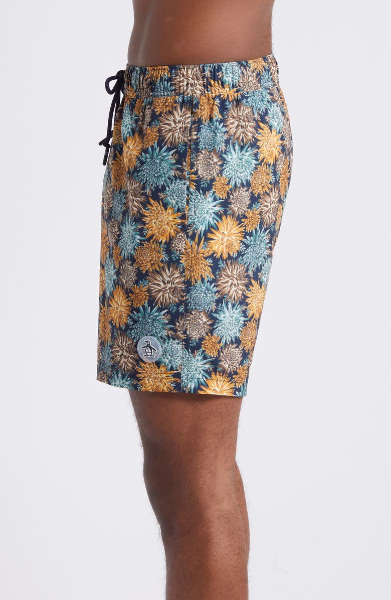 Original Penguin Volley Swim Trunks, Alternate, color, Dark Sapphire