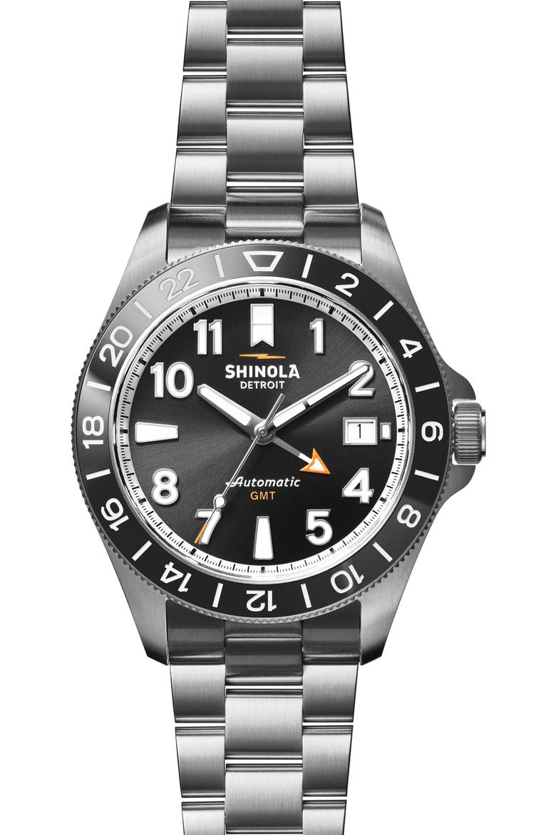 Monster GMT Automatic Watch Gift Set, 40mm, Main, color, BLACK