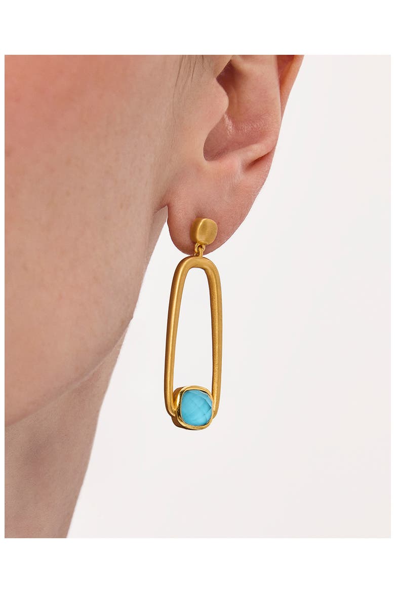Monterey Long Drop Earrings, Alternate, color, IRIDESCENT TURQUOISE/ GOLD