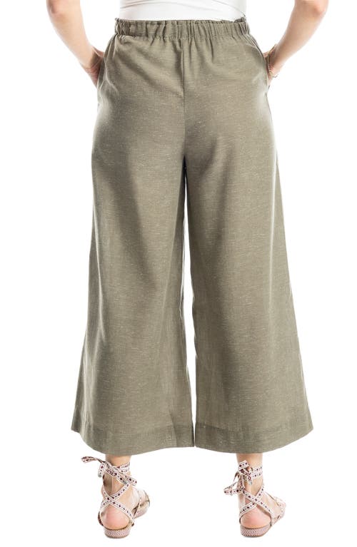 MAX STUDIO MAX STUDIO HEATHERED CROP WIDE LEG PANTS