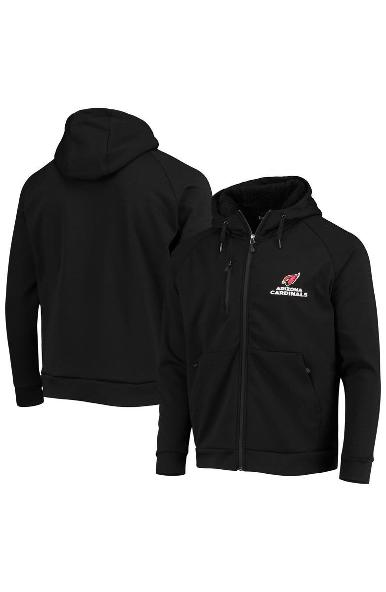 DUNBROOKE Men's Dunbrooke Black Arizona Cardinals Shag Tri-Blend Full-Zip Raglan Hoodie, Alternate, color, Black