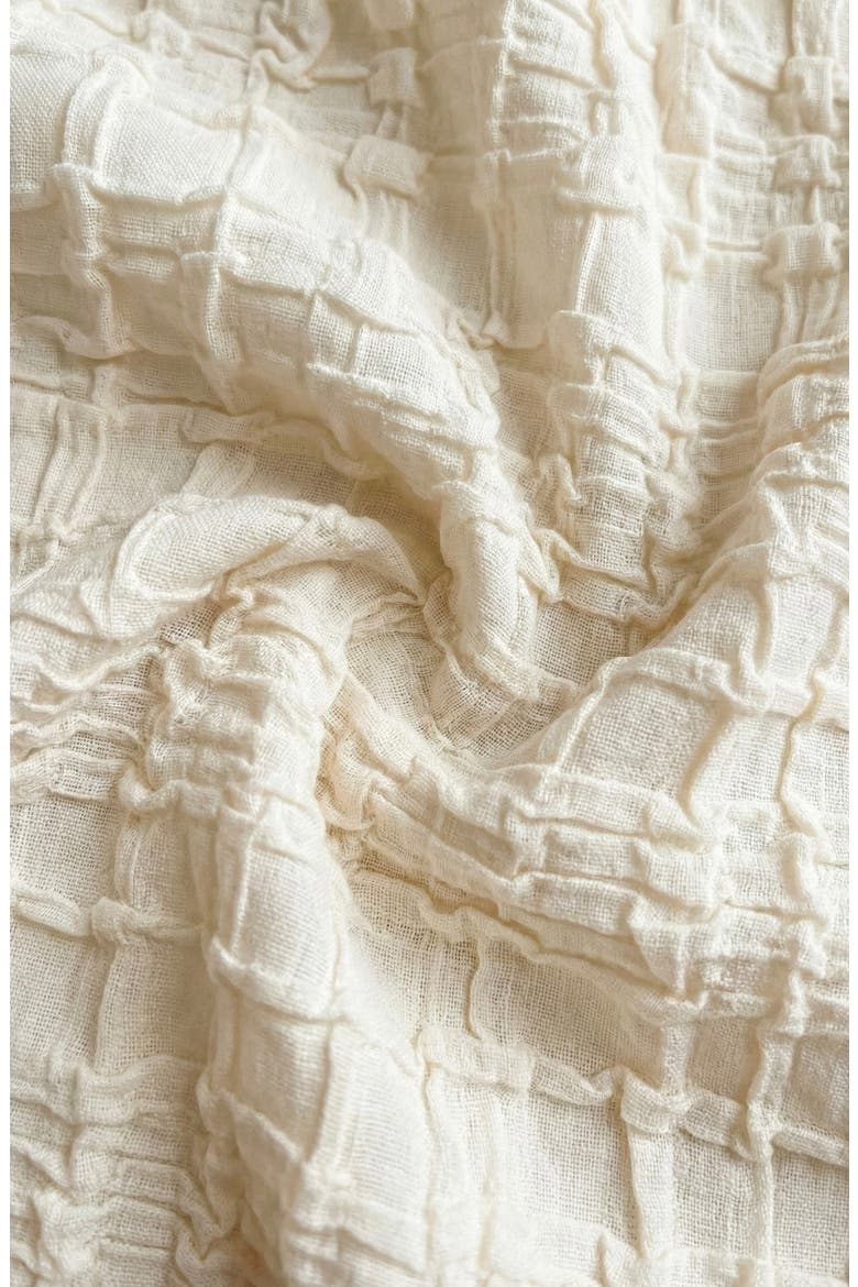 Textured Puff Sleeve Peplum Blouse, Alternate, color, Off-White / Cream