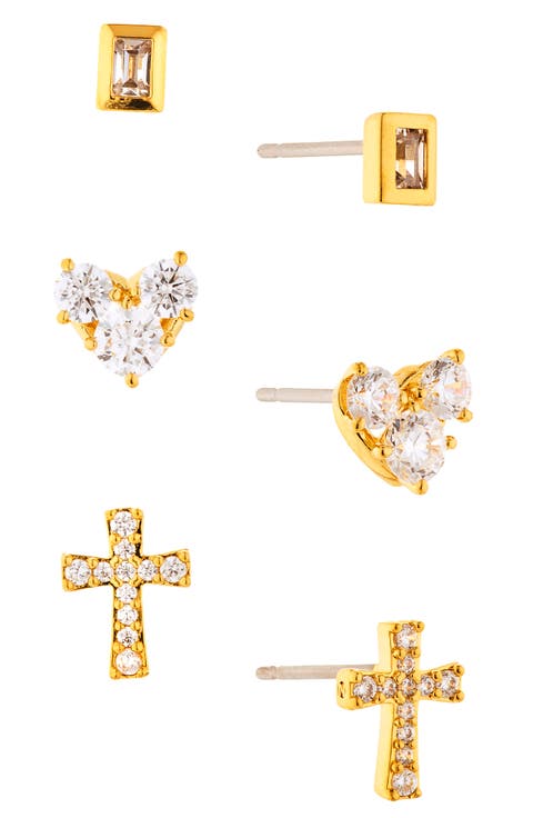 3-Pack Stud Earrings