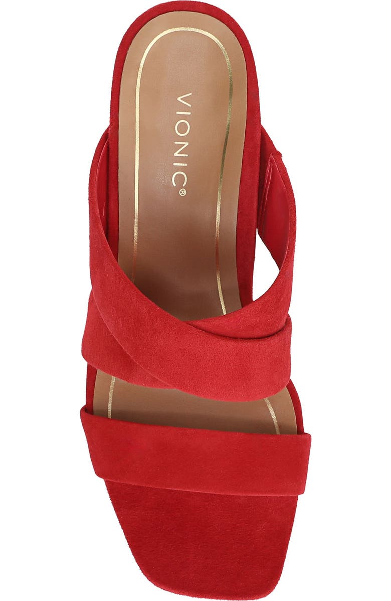 Vionic Merlot Slide Sandal, Alternate, color, Red Suede