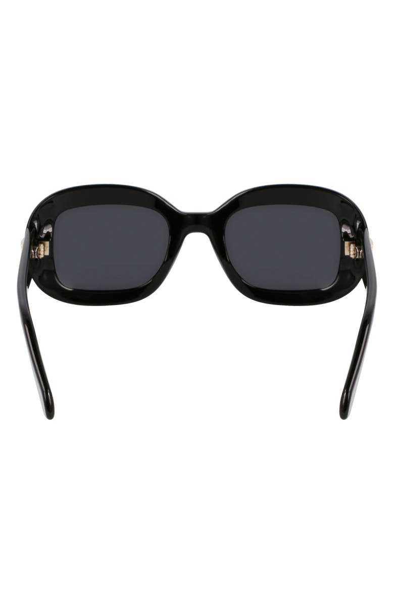 FERRAGAMO Gancini 51mm Oval Sunglasses, Alternate, color, Black