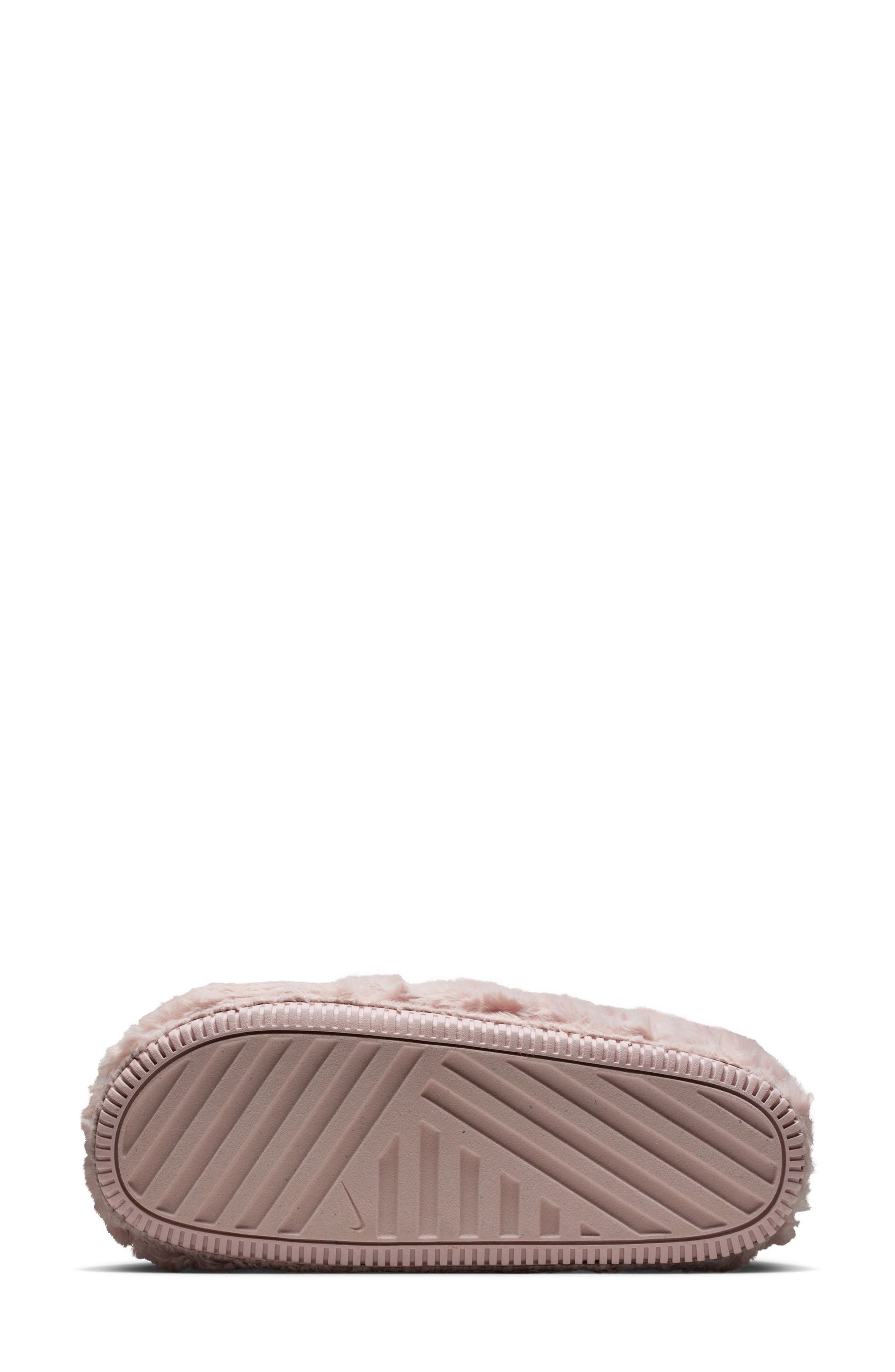 Nike Calm Faux Fur Mule, Alternate, color, Clay Red/ Clay Red