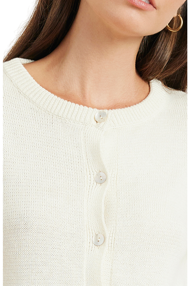 Ruthie Cotton Cardigan, Alternate, color, Oat Milk