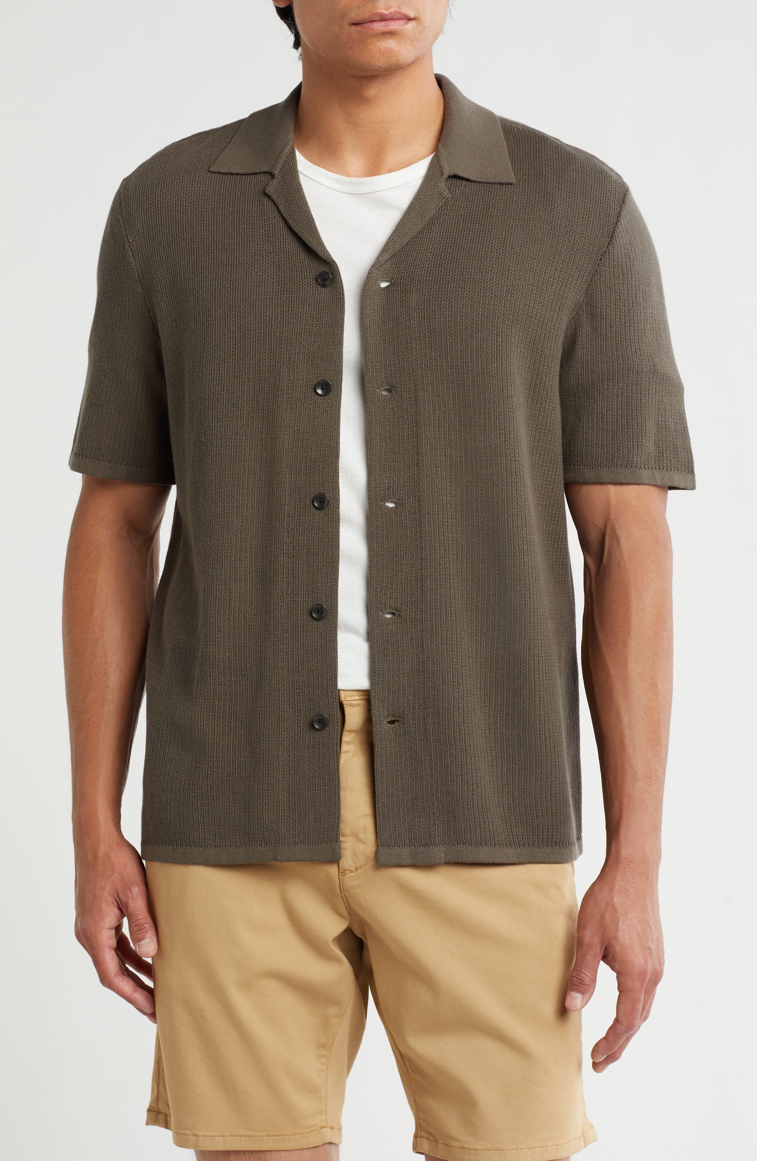 rag & bone Lewis Cotton Knit Camp Shirt