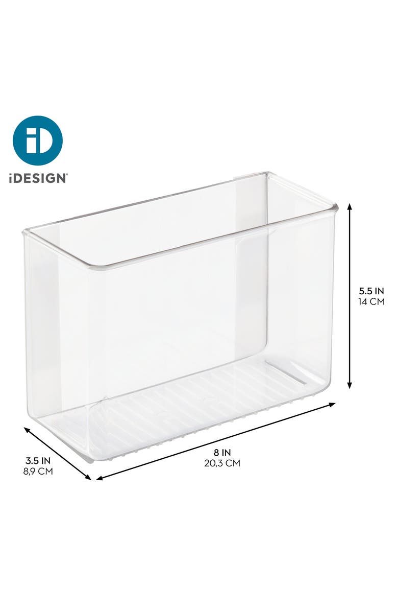 iDesign Adhesive Organizer Bin for Kitchen - Set of 4 - Clear, Alternate, color, Clear