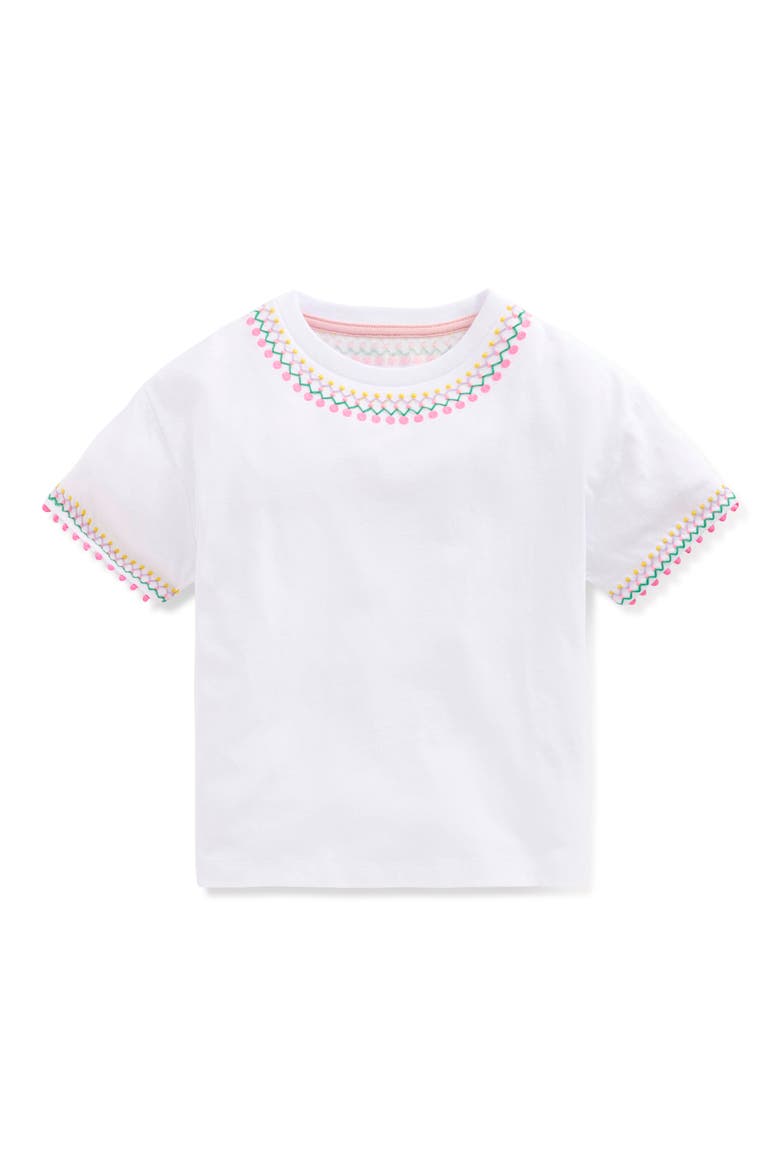 Kids' Embroidered Cotton T-Shirt, Main, color, WHITE