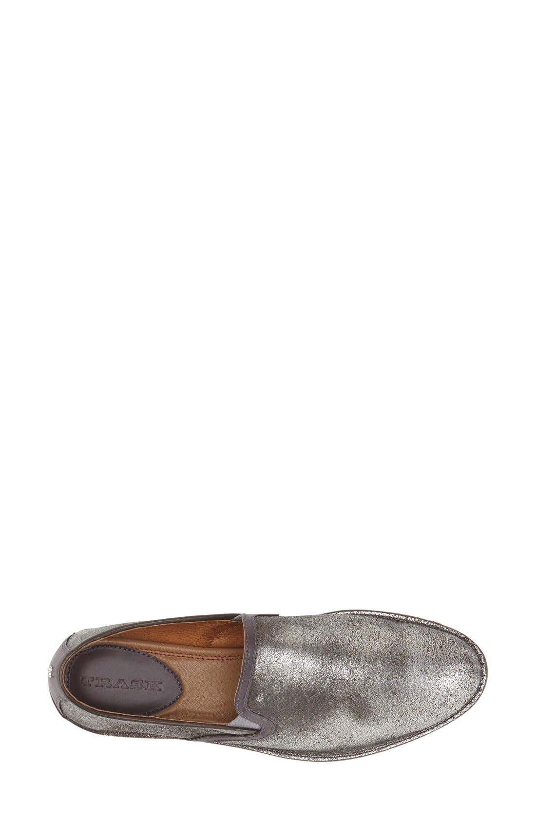 'Ali' Flat, Alternate, color, SILVER CALFSKIN