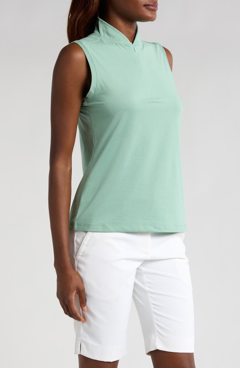 Swannies Brynn Sleeveless Half Zip Polo, Alternate, color, Sage