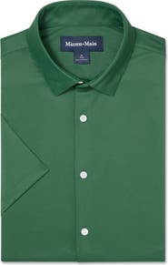 Mizzen+Main Halyard Trim Fit Solid Short Sleeve Performance Button-Up Shirt
